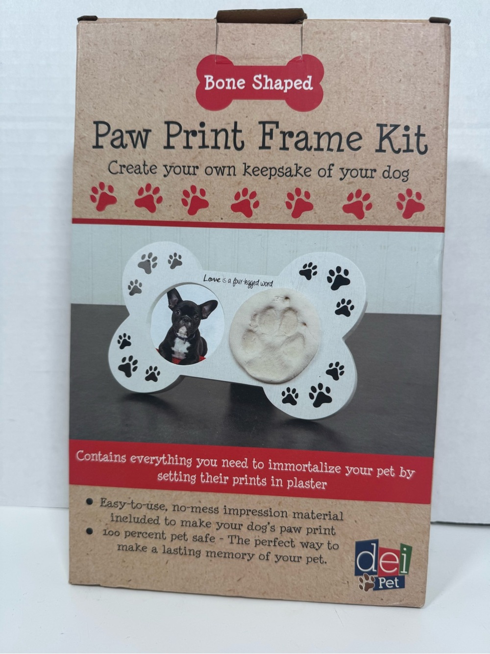 Bone-Shaped Paw Print Frame Kit - White